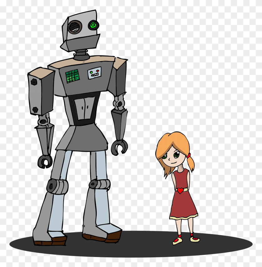 1599x1631 This Free Icons Design Of Girl And Robot, Person, Human HD PNG Download