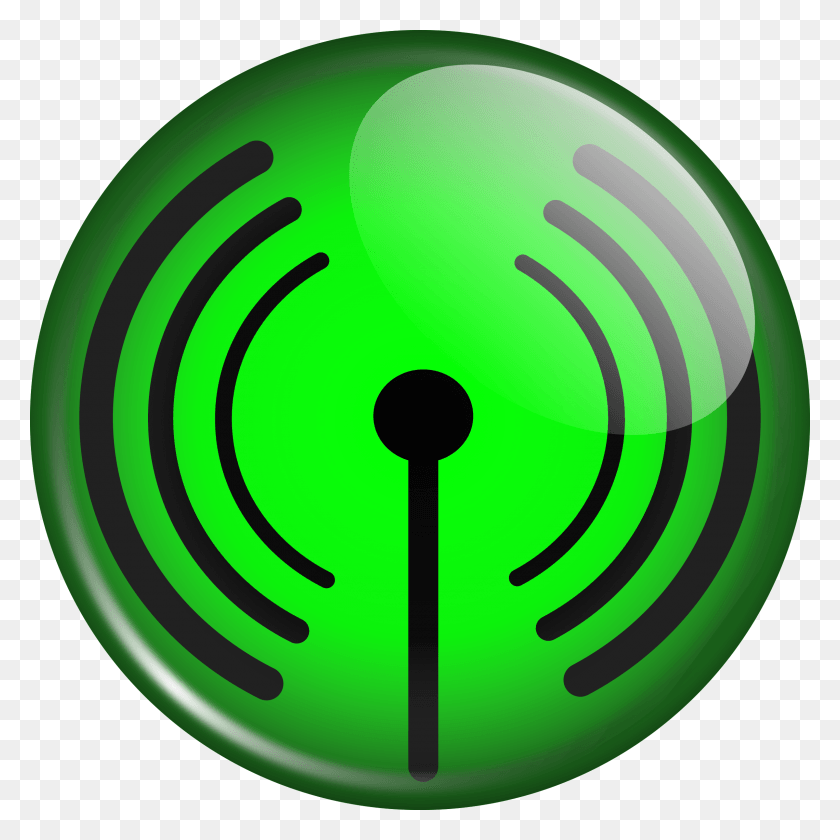 2400x2400 This Free Icons Design Of Glassy Wifi Symbol, Green, Logo, Trademark HD PNG Download