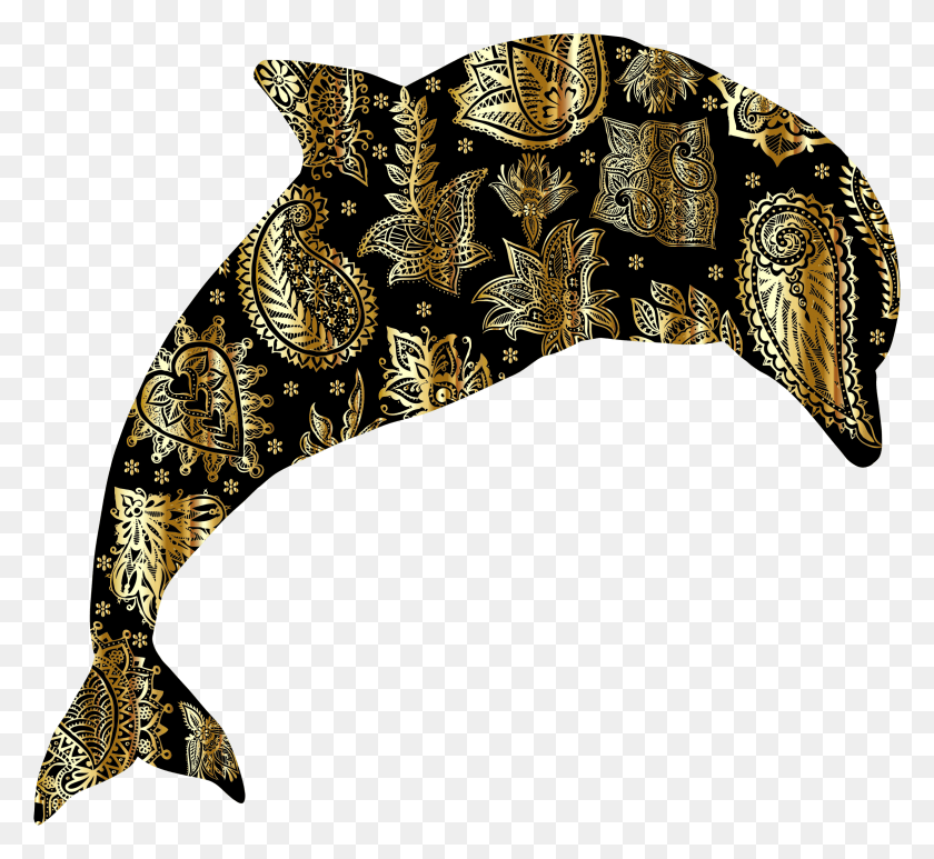 2350x2150 This Free Icons Design Of Gold Floral Pattern Dolphin Clip Art, Accesorios, Accesorio, Joyería Hd Png Descargar