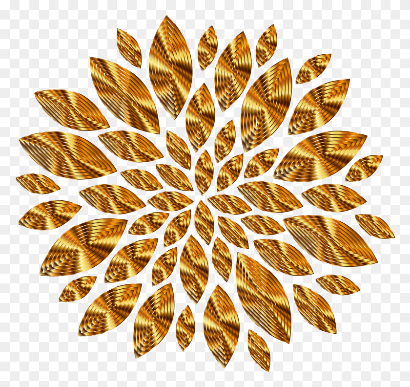 2340x2196 This Free Icons Design Of Gold Flower Petals Variation, Ornament, Pattern, Fractal HD PNG Download
