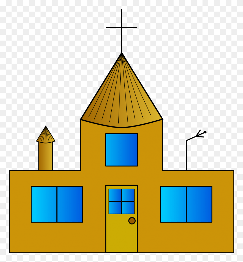 1435x1554 This Free Icons Design Of Golden House Cross, Architecture, Building, Triangle HD PNG Download