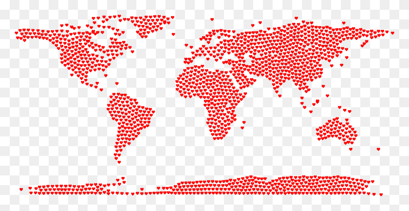 2300x1102 This Free Icons Design Of Hearts World Map, Light, Poster, Advertisement HD PNG Download
