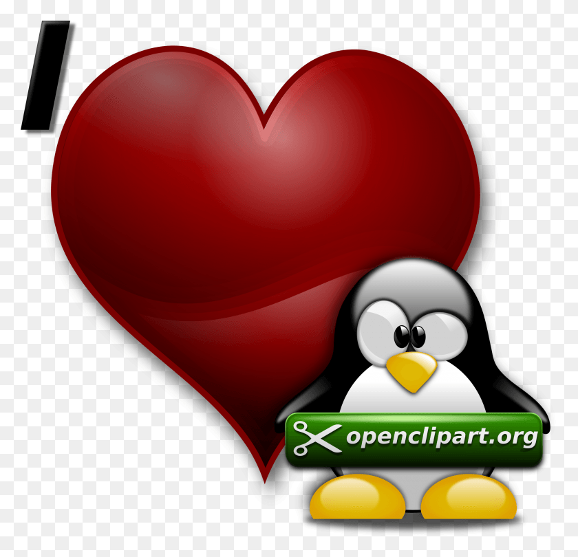 2400x2309 This Free Icons Design Of I Love Openclipart Dot Tux, Heart, Balloon, Ball HD PNG Download