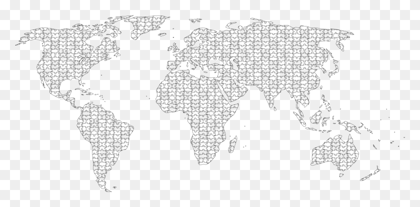 2297x1044 This Free Icons Design Of Jigsaw Puzzle World Map World Map, Gray, World Of Warcraft HD PNG Download
