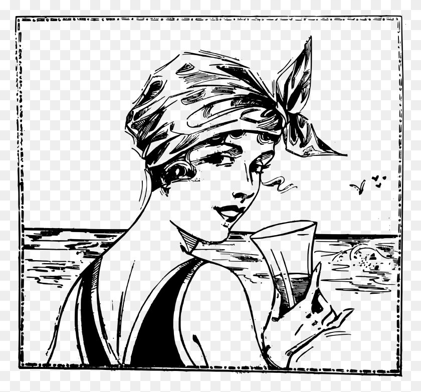 2400x2222 This Free Icons Design Of Lady At The Beach Drinks, Gray, World Of Warcraft HD PNG Download