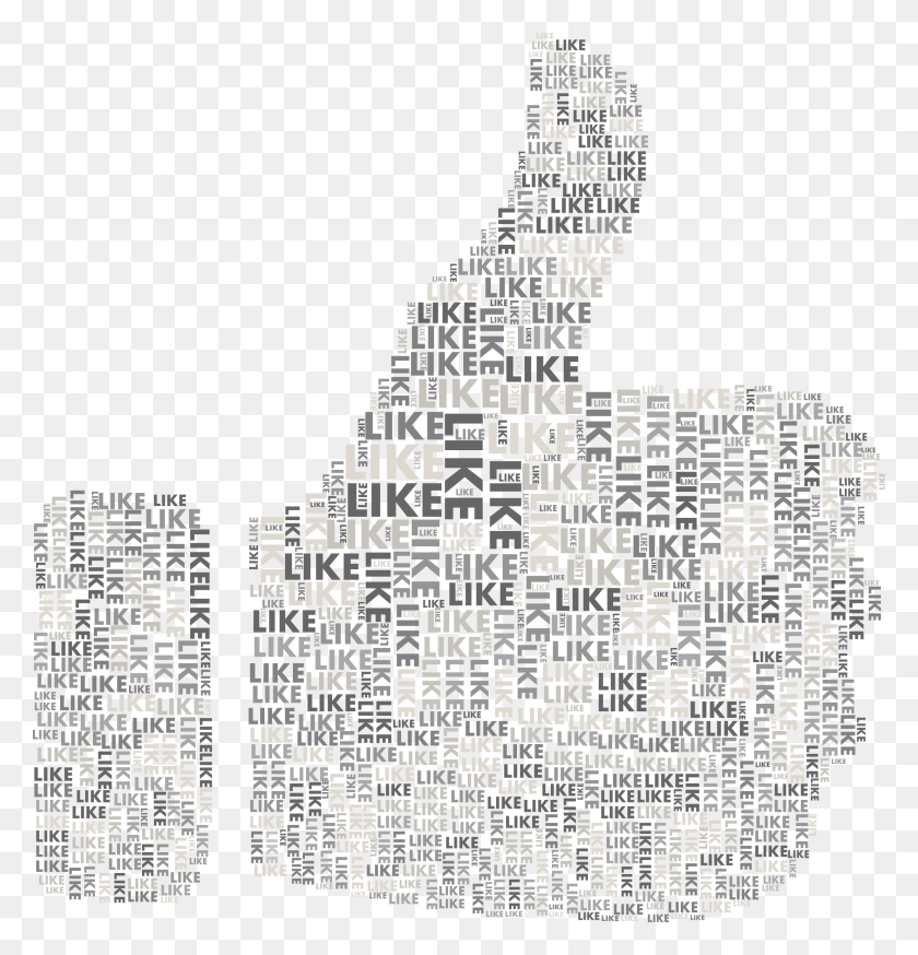 2215x2312 This Free Icons Design Of Like Thumbs Up Word Cloud, Alphabet, Text HD PNG Download