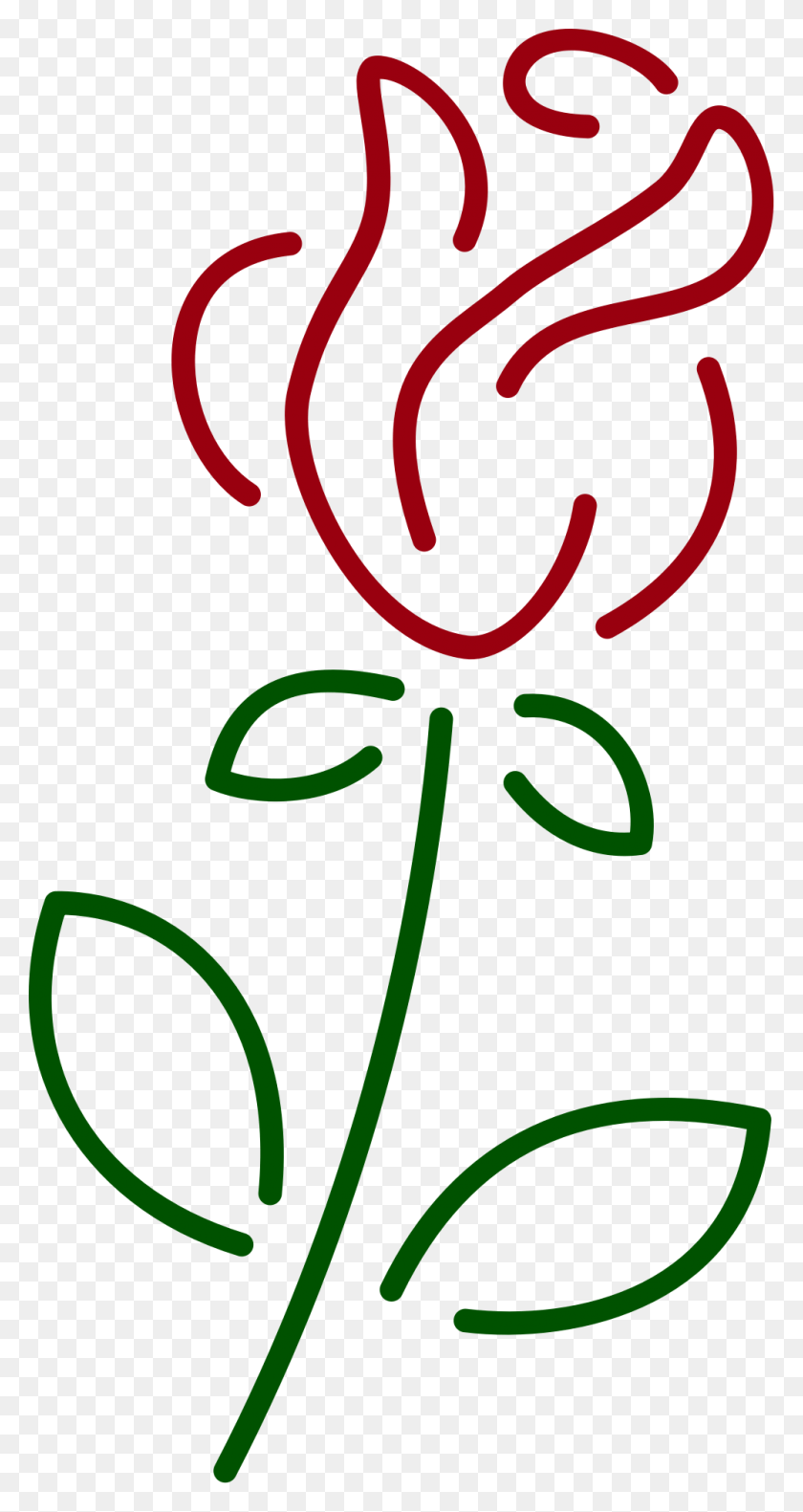 1002x1954 This Free Icons Design Of Line Rose Rose Line Art, Text, Plant HD PNG Download