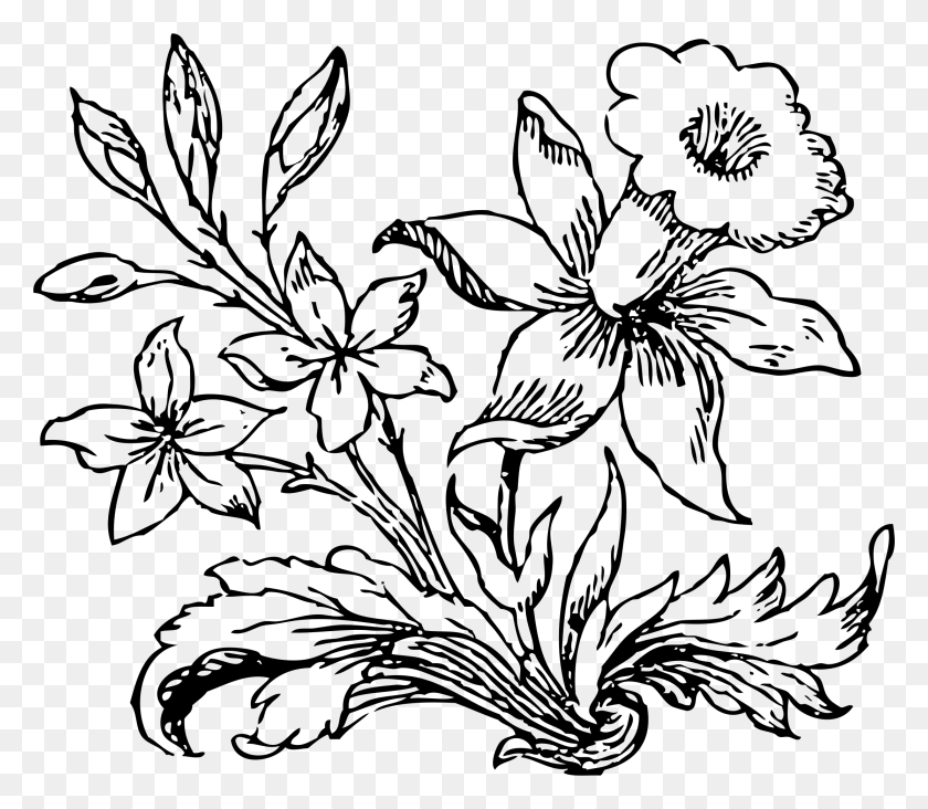 2225x1919 This Free Icons Design Of Little Flower Pflanzen Clipart Schwarz Wei, Grey, World Of Warcraft Hd Png Descargar