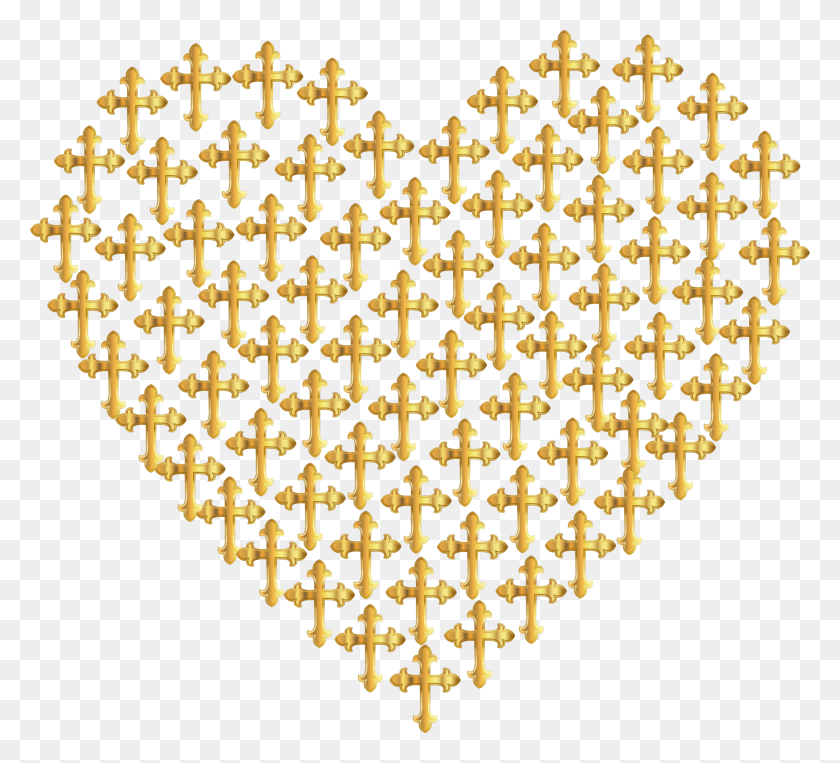 2292x2066 This Free Icons Design Of Love Heart Crosses Gold, Candelabro, Lámpara, Patrón Hd Png Descargar