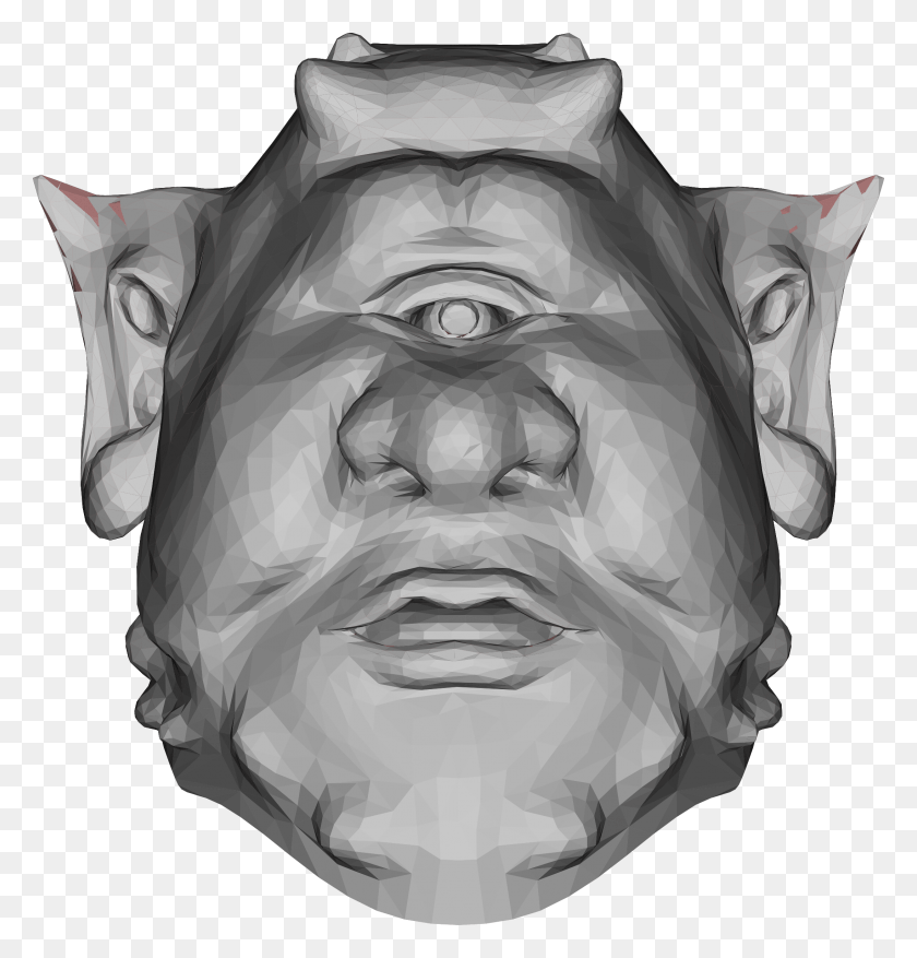2190x2296 Этот Бесплатный Дизайн Иконок Низкополигональной Портативной Сетевой Графики Ogre Head 2, Скульптура, Лицо Png Скачать