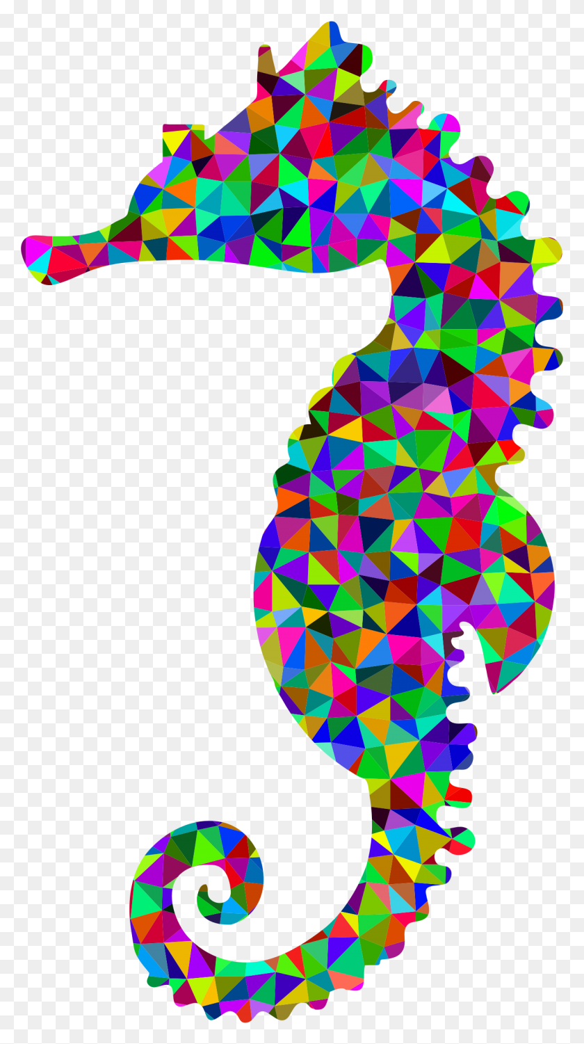 1248x2306 Этот Бесплатный Дизайн Иконок Низкополигонального Призматического Морского Конька Морской Конек Низкополигональный, Графика, Орнамент Hd Png Скачать