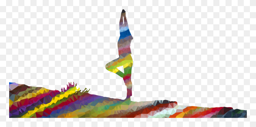 2400x1102 This Free Icons Design Of Low Poly Prismatic Streaked Yoga, Acrobatic, Gymnastics, Sport HD PNG Download