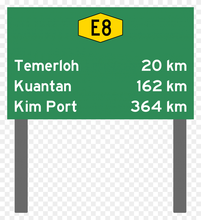 2182x2400 This Free Icons Design Of Malaysia Expressway Distance Road Sign Malaysia, Text, Number, Symbol HD PNG Download