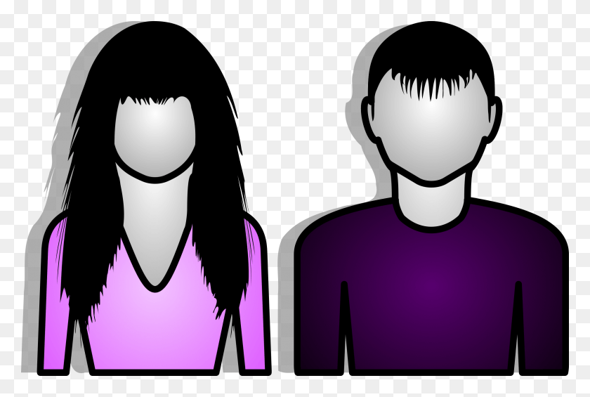 2400x1555 This Free Icons Design Of Male And Female Abstract, Face, Graphics HD PNG Download
