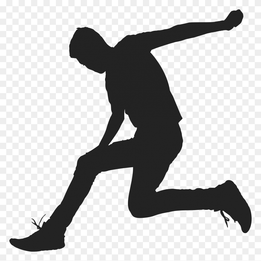 2302x2307 This Free Icons Design Of Man Jumping Silhouette, Person, Human HD PNG Download