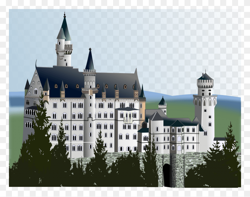 2400x1852 Этот Бесплатный Дизайн Иконок Средневекового Замка Полный Замок Нойшванштайн, Шпиль, Башня, Архитектура Hd Png Скачать
