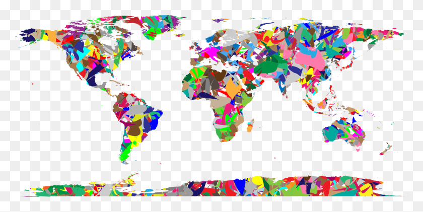 2338x1084 This Free Icons Design Of Modern Art World Map, Graphics, Paper HD PNG Download