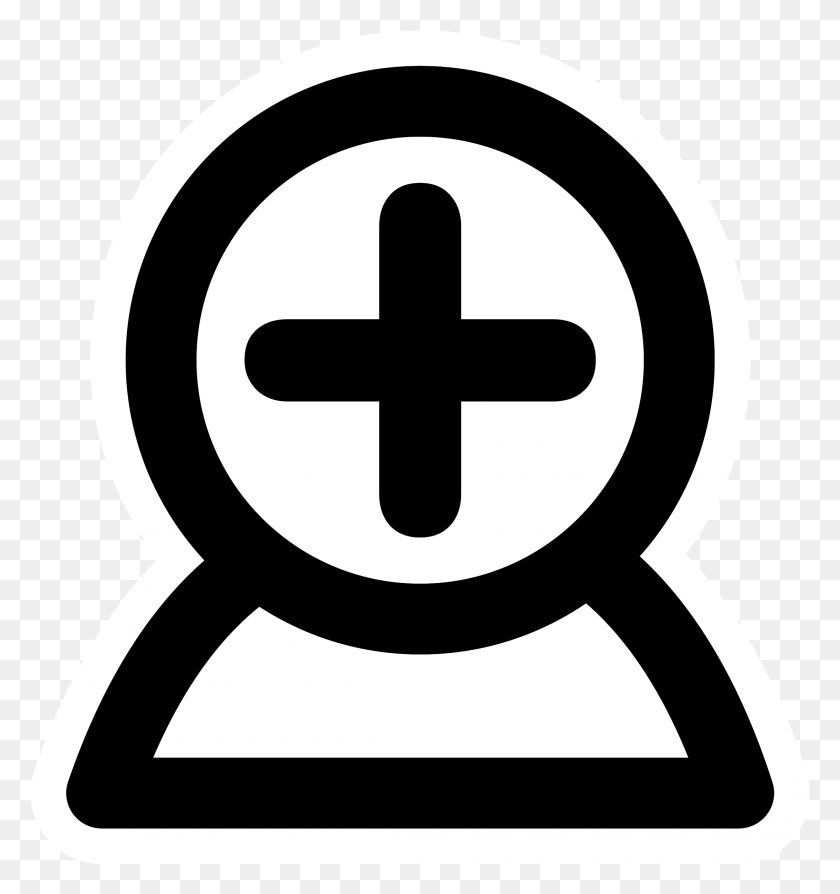2197x2351 Этот Бесплатный Дизайн Иконок Для Моно Добавить Пользователя Больница Вырез, Символ, Текст, Логотип Hd Png Скачать