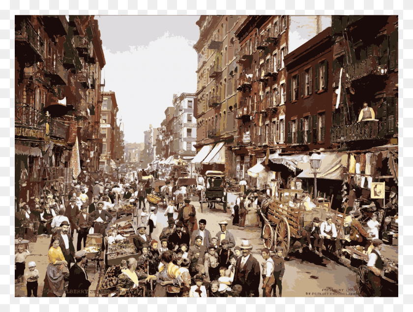 2400x1775 This Free Icons Design Of Mulberry Street Nyc C1900 Little Italy New York Old, Metropolis, City, Urban HD PNG Download