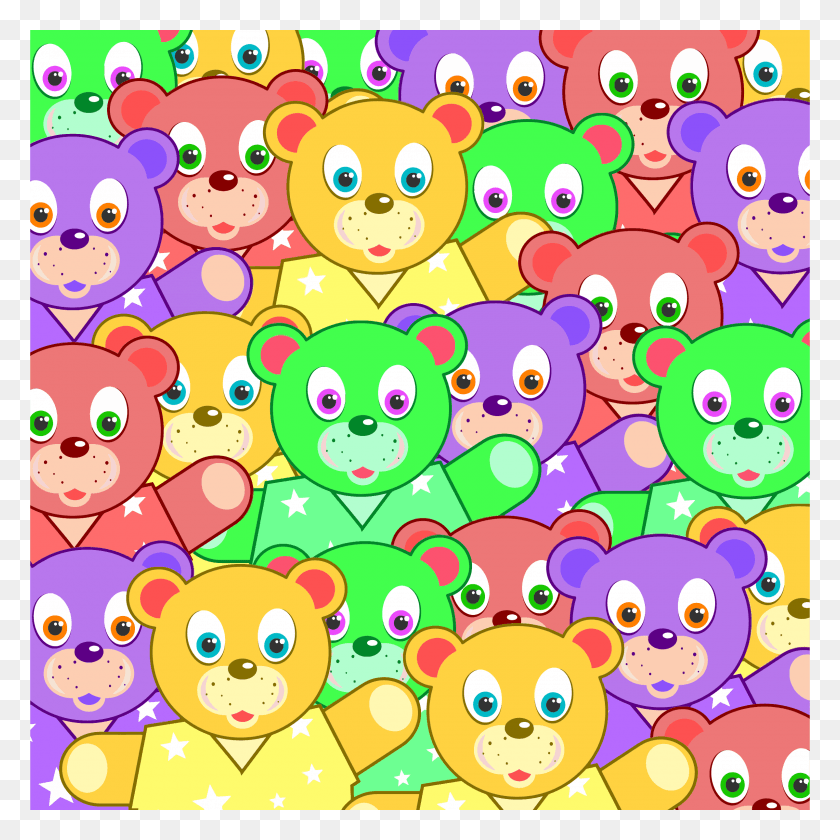 2400x2400 This Free Icons Design Of Multicolored Teddy Bears Background Teddy Bears Picnic, Doodle HD PNG Download