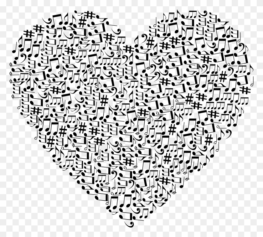 2335x2088 This Free Icons Design Of Musical Heart Mark V Music Black And White, Gray, World Of Warcraft HD PNG Download
