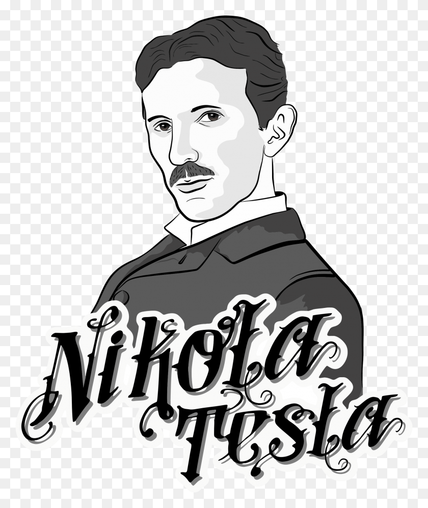 1868x2248 This Free Icons Design Of Nikola Tesla Portrait, Person, Human, Text HD PNG Download