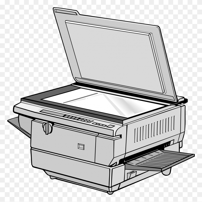2357x2361 This Free Icons Design Of Office Copy Machine Xerox Machine Clipart Black And White, Box, Furniture, Drawer HD PNG Download