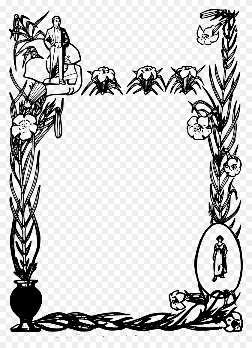 1703x2400 This Free Icons Design Of Ornate Flower Frame, Gray, World Of Warcraft HD PNG Download