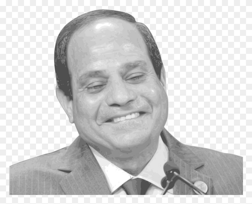 2071x1654 This Free Icons Design Of Our Beloved President El Sisi Black And White, Face, Person, Head HD PNG Download