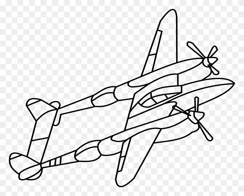 1998x1576 This Free Icons Design Of P38 Fighter Plane Ww2 Fighter Plane Drawing, Gray, World Of Warcraft HD PNG Download