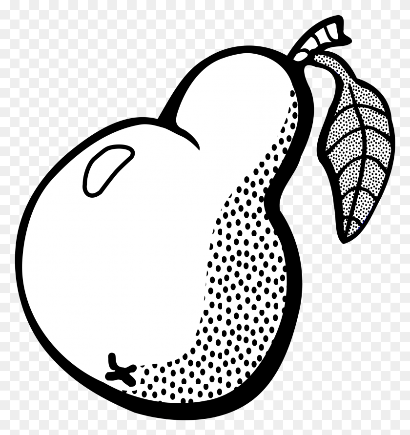 2109x2247 This Free Icons Design Of Pear Pear Clipart Black And White, Clothing, Apparel, Stencil HD PNG Download