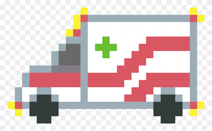 2400x1422 This Free Icons Design Of Pixel Art Ambulance, First Aid, Label, Text HD PNG Download