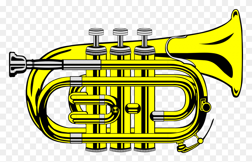 2400x1484 This Free Icons Design Of Pocket Trumpet, Horn, Brass Section, Musical Instrument HD PNG Download