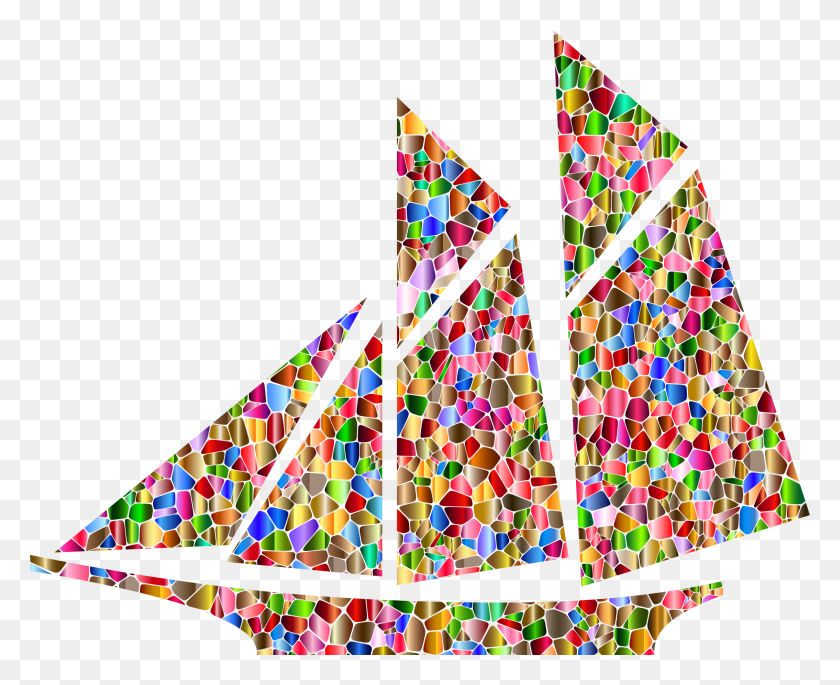 2270x1820 Этот Бесплатный Дизайн Иконок Многоцветной Черепичной Парусной Лодки, Треугольник, Витраж Png Скачать