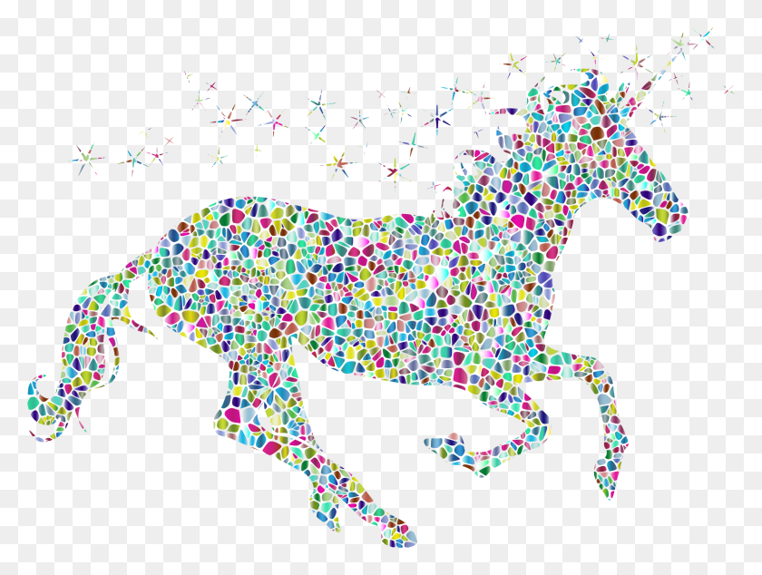 2310x1702 This Free Icons Design Of Polyprismatic Tiled Magical Black Unicorn Clipart, Graphics, Crowd HD PNG Download