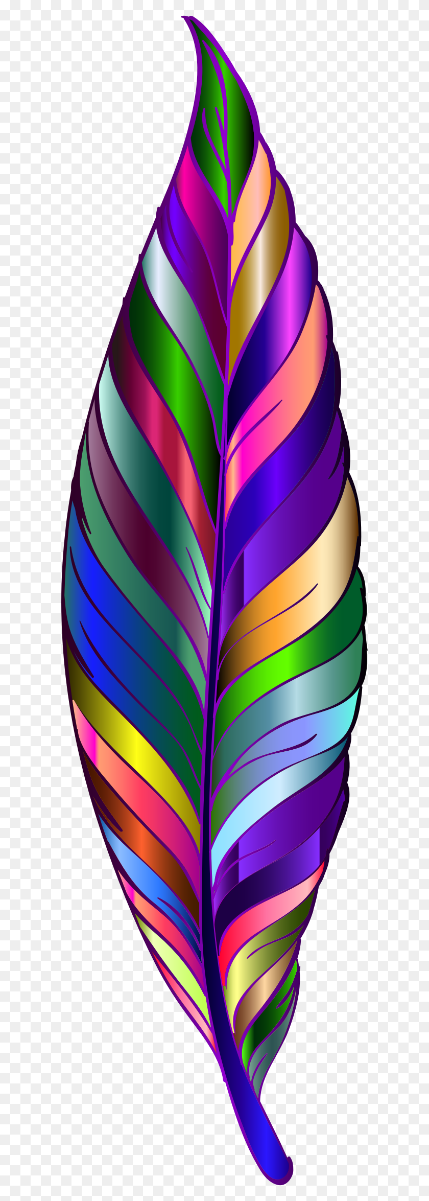 600x2290 This Free Icons Design Of Prismatic Feather 6 Illustration, Purple, Plant, Veins HD PNG Download