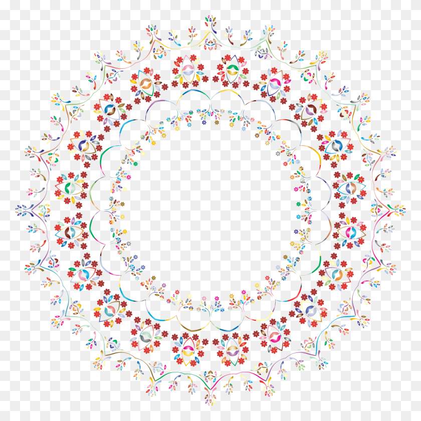 2304x2304 Этот Бесплатный Дизайн Иконок Призматической Цветочной Рамки Цветочный Орнамент Круг, Узор, Графика Hd Png Скачать