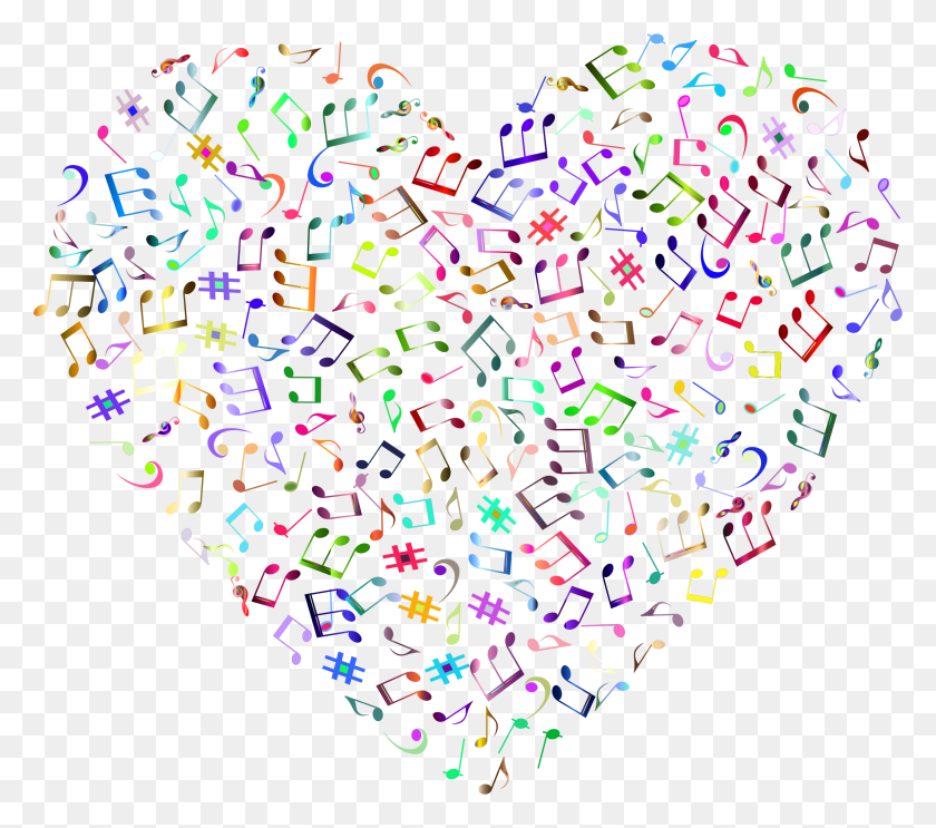 2290x2008 Этот Бесплатный Дизайн Иконок Призматического Музыкального Сердца На Прозрачном Фоне Музыкальное Искусство, Бумага, Конфетти Png Скачать