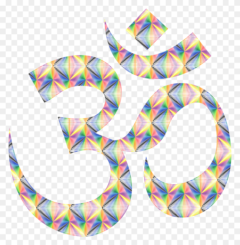 2280x2334 This Free Icons Design Of Prismatic Patterned Om, Alphabet, Text, Symbol HD PNG Download