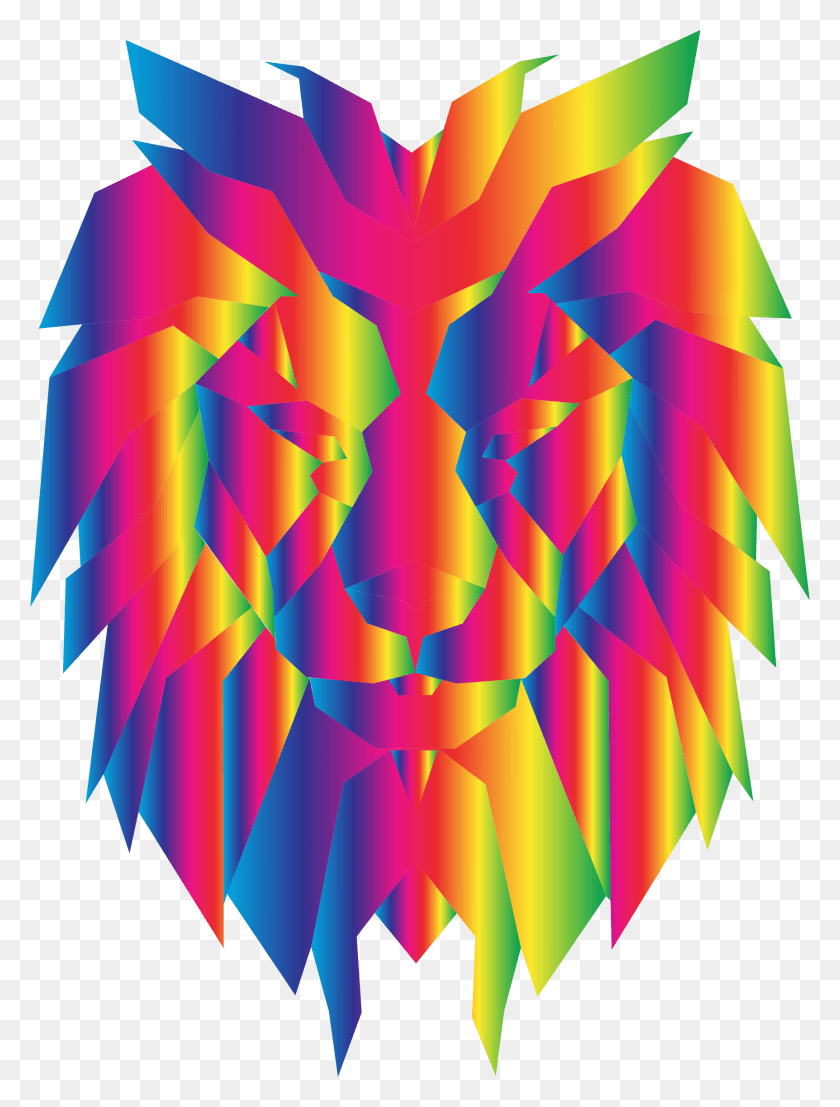 1724x2316 Этот Бесплатный Дизайн Иконок Призматического Многоугольного Льва, Узор, Орнамент, Фрактал Png Скачать