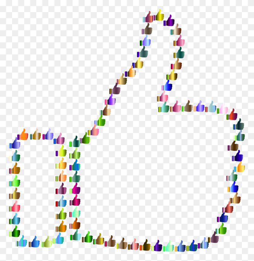 2226x2292 This Free Icons Design Of Prismatic Thumbs Up Fractal, Text, Number, Symbol HD PNG Download