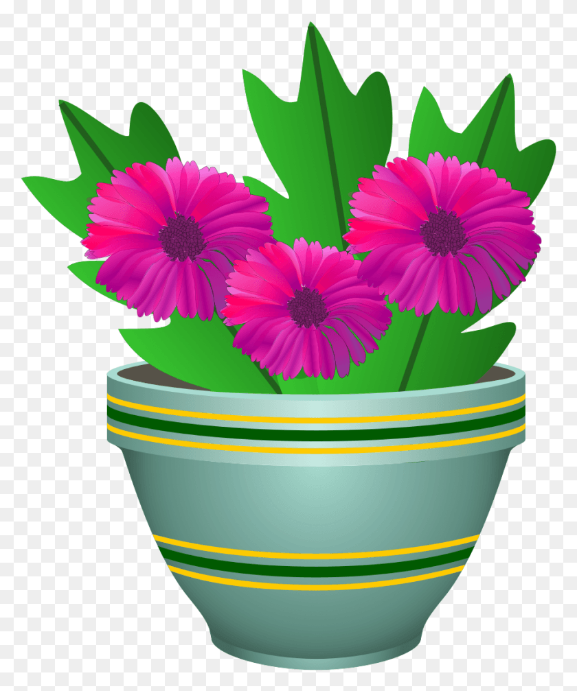 918x1115 This Free Icons Design Of Purple Flower Pot, Plant, Daisy, Flower HD PNG Download