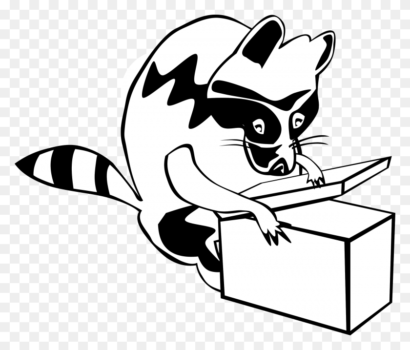 2400x2022 This Free Icons Design Of Raccoon Opening Box, Stencil, Dragon, Carton HD PNG Download