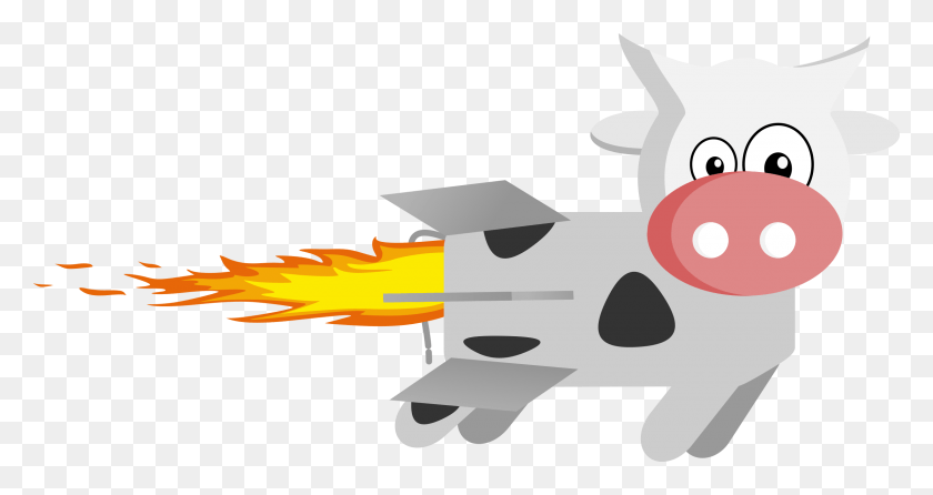 2400x1189 This Free Icons Design Of Rocket Cow, Airplane, Aircraft, Vehicle HD PNG Download