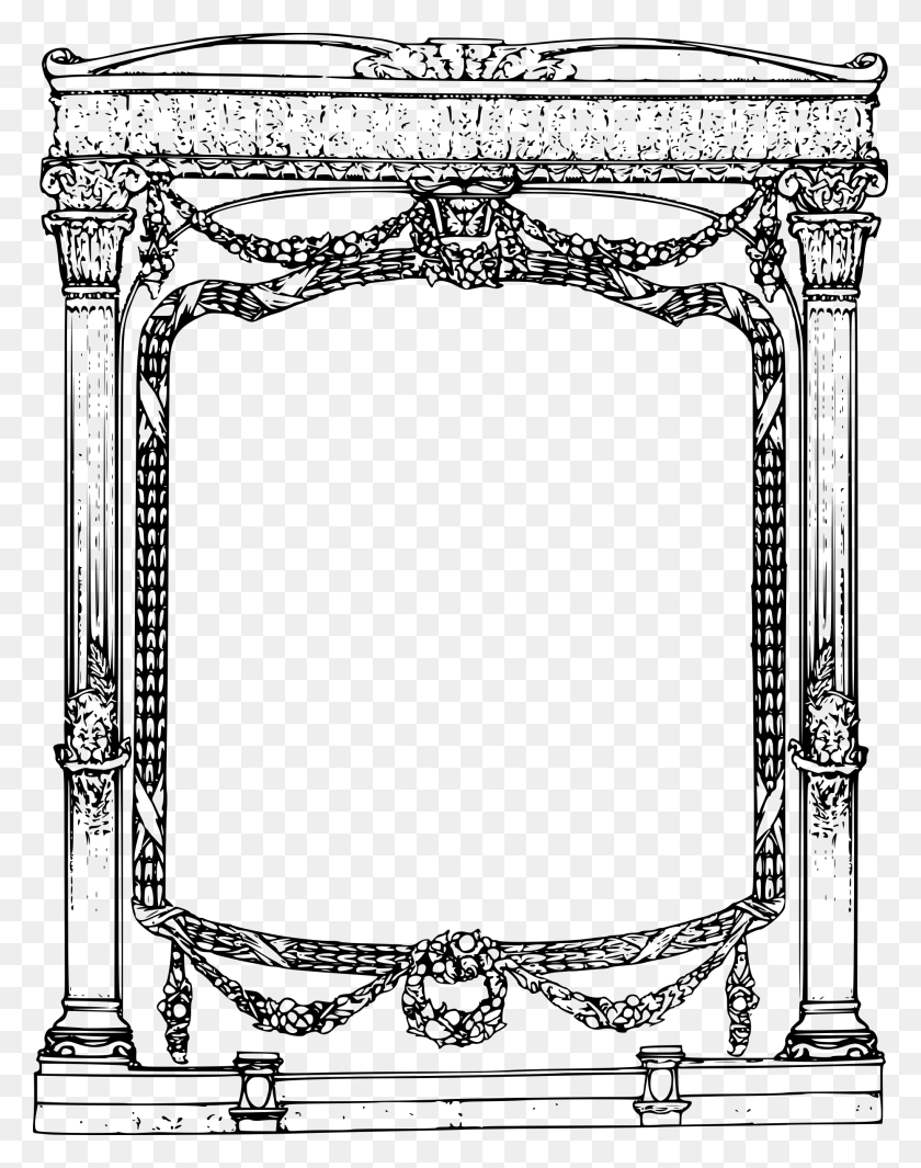 1861x2400 This Free Icons Design Of Roman Frame With Lions Moldura Romana, Gray, World Of Warcraft HD PNG Download
