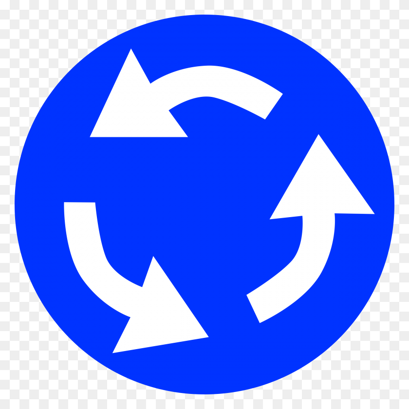 2400x2400 This Free Icons Design Of Roundabout Traffic Sign, Symbol, Recycling Symbol HD PNG Download