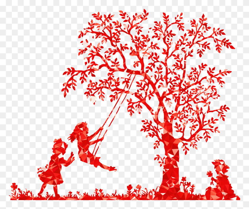 2352x1948 This Free Icons Design Of Ruby 3 Girls Playing Copyright Free Flower Silhouette, Graphics, Modern Art HD PNG Download