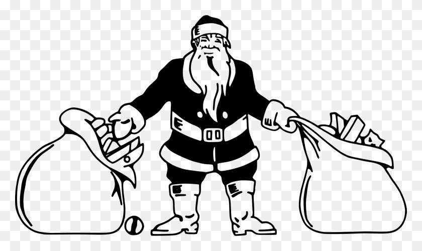 2400x1356 This Free Icons Design Of Santa With Toys Christmas Images Santa Black And White, Gray, World Of Warcraft HD PNG Download