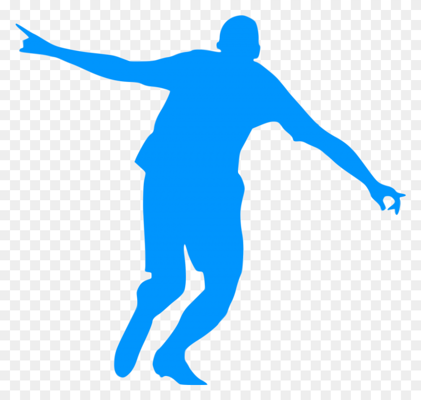 2400x2275 This Free Icons Design Of Silhouette Football 32 Footballer Clipart Blue, Person, Human, People HD PNG Download