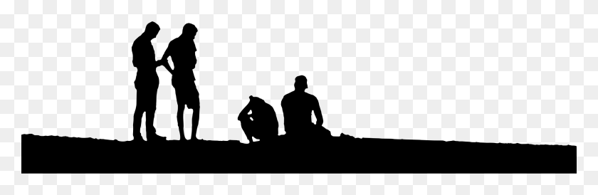 2400x661 This Free Icons Design Of Silhouetted Friends Sitting Friends, Gray, World Of Warcraft HD PNG Download